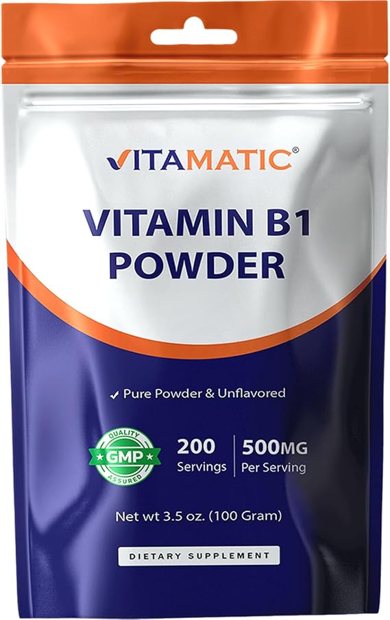 Vitamatic Vitamin B1 Pure Powder - 100 Grams (Thiamine Mononitrate)