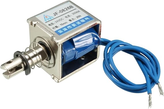 uxcell DC 24V 20N 10mm Stroke Pull Push Type Solenoid Electromagnet Open Frame Type Linear Motion JF-0826B