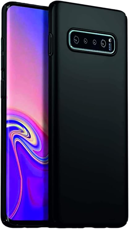 Siyah Samsung Galaxy S10 Plus ile Uyumlu Kılıf Silikon Rubber Telefon Kılıfı ve Kabı Darbe Emici, İnce ve Yumuşak Dokulu, Kaymaz Tasarım