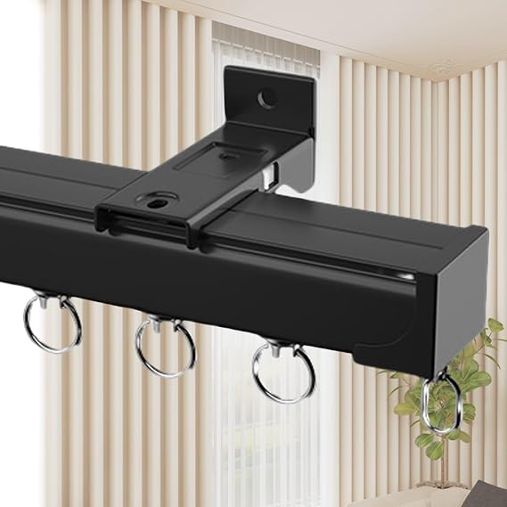 HJXGQJM Heavy Duty Curtain Rails Track,Ceiling Wall Mount Curtain Sliding Track System Set,Aluminum Ceiling Curtain Track, Straight Curtain Track Sliding Curtain Track, Shower Curtain Rail 3M(9.8FT)
