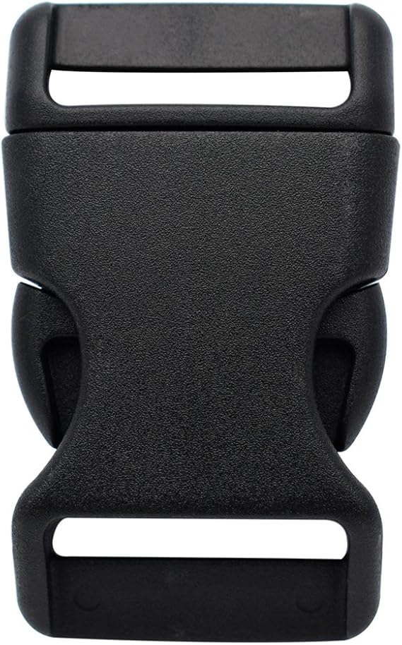 12 Pack 1 Inch(25mm) Contoured Side Release Buckles Black