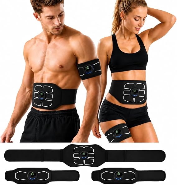 Electronic Muscle Stimulator, Abs Stimulator Toner, Full Body Fitness Gear | No Need for Gel Pad, Portable Ab Trainer Equipment for Home