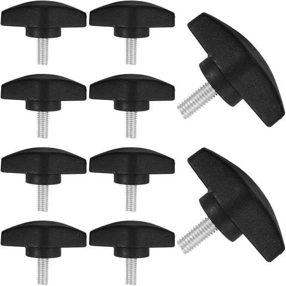Microphone Stand Screw Disc Tee Wing Knobs Thumb Screws Threaded Thumb Bolt Grip Thumbscrew 10 Pack Clamping Hardware for Studio Recording Broadcasting Concert Setup