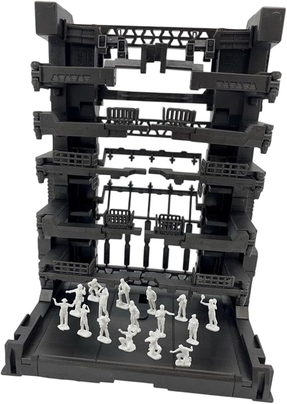 Colaxi Interlocking Display Base Action Figure Stand Decor Model Kit Display Stand Model Scene Base, Black, 16.5x11.5x21.5cm
