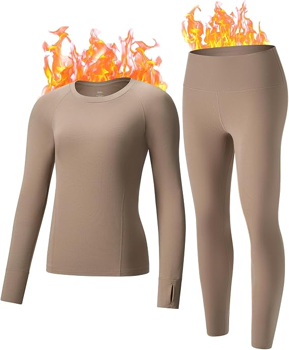 Thermal Underwear Women, Micro Fleece Lined Base Layer Set