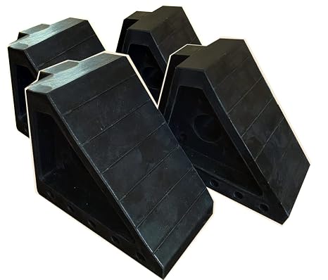 Workhorse Automotive Solid Rubber Heavy Duty Wheel Chocks, Pack of 2