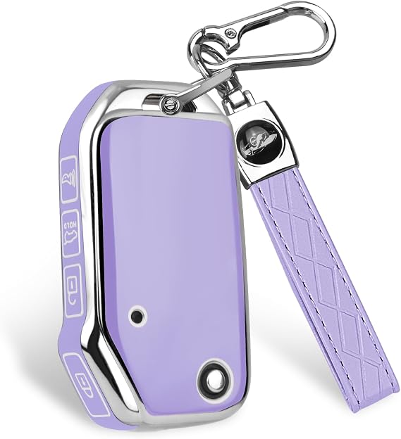QBUC for KIA Key Fob Cover with keychian, Soft Key Cover TPU Car Key