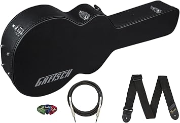 Gretsch G2420T Streamliner Hollow Body Electric Guitar Case - Black Bundle with Strap, Cable, and Picks