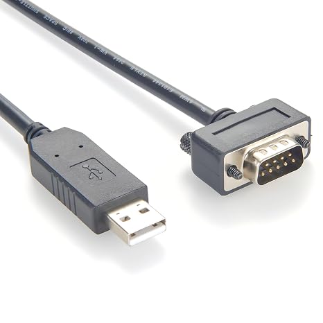 USB to RS232 DB9 Male Serial Converter Cable with FTDI Chip Ultra Thin Low Profile Slim D-Sub 9Pin to USB A 2.0 COM Port Cable for PLC,CNC,POS,Modem,Routers,Switches (DB9 Male, 1M/3.28FT)
