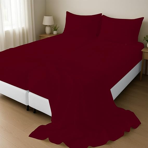 1000 Thread Count Split Sheet Set 5 Piece Split California King Sheets for Adjustable Beds 100% Egyptian Cotton 18" Deep Pocket Adjustable Bed Sheets Split California King Size - Burgundy Stripe