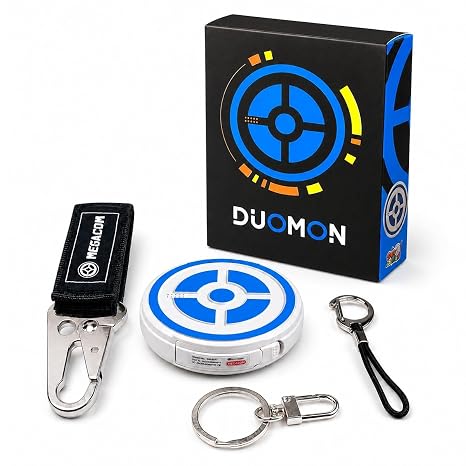 megacom DuoMon 1P/2P Poket GO Auto Catcher, 1-Touch Reconnect, 2XAAA | Dual Accounts, 65ft Bluetooth, Faster Catching, Voice Broadcast, LED & Beep Alerts, 600-Hour with 2AAA Batteries