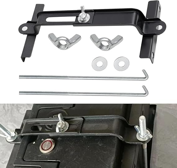 1 PC Car Bracket with J Bolt, Durable Thickened Adjustable Fixed Battery Holder Replacement accessoriesr, Universal Automotive Ship (Black), JOKZJ3300BL-1PC