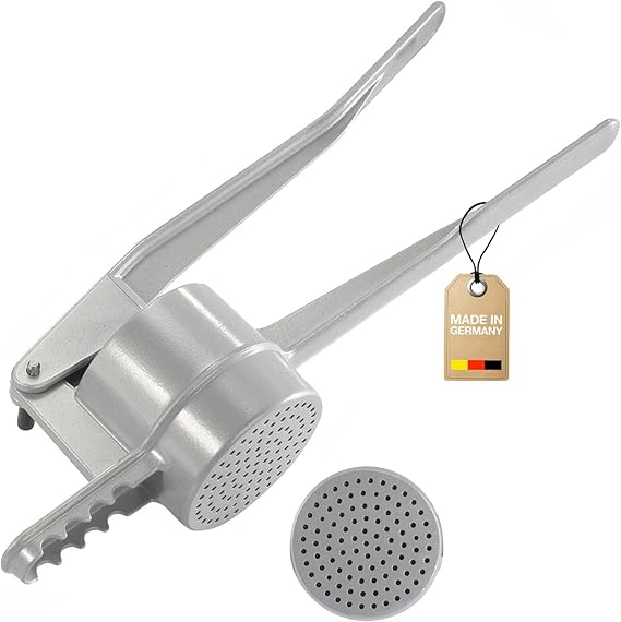 Westmark Spatzle & Potato Ricer Heavy Duty Potato Ricer for Mashed Potatoes, Traditional German Noodle Press for Thin Spaetzle, Aluminum Cast Spatzle Maker, Silver
