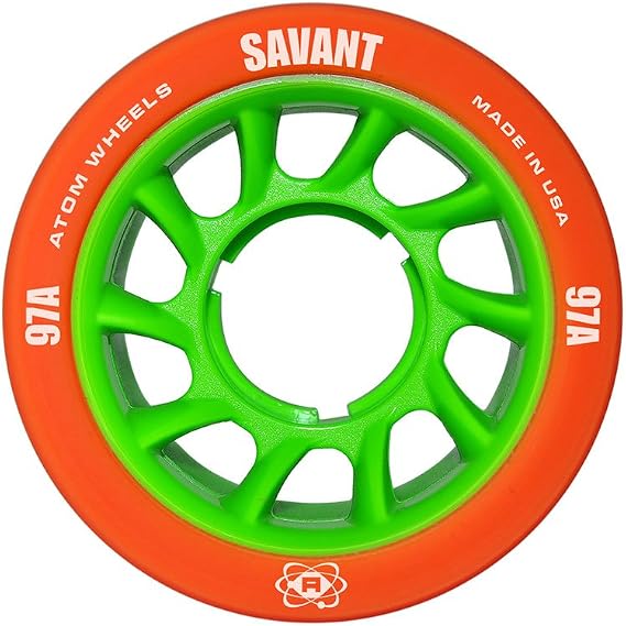 Atom Skates Savant 97A Orange/Green Skate Wheels (QWA6000.OR)
