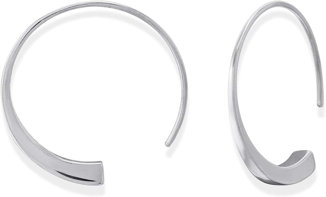 Boma Jewelry Sterling Silver Pull Through Hoop Earrings