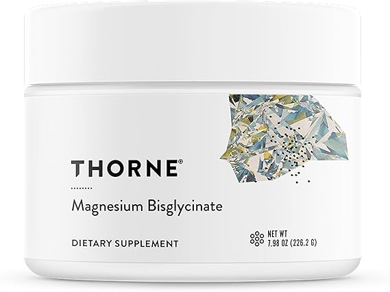 THORNE - Magnesium Bisglycinate - Powdered Magnesium Formula - Supports Restful Sleep, Muscle Relaxation, Heart Health & Metabolism - NSF Certified for Sport - Gluten, Dairy & Soy-Free - 60 Servings