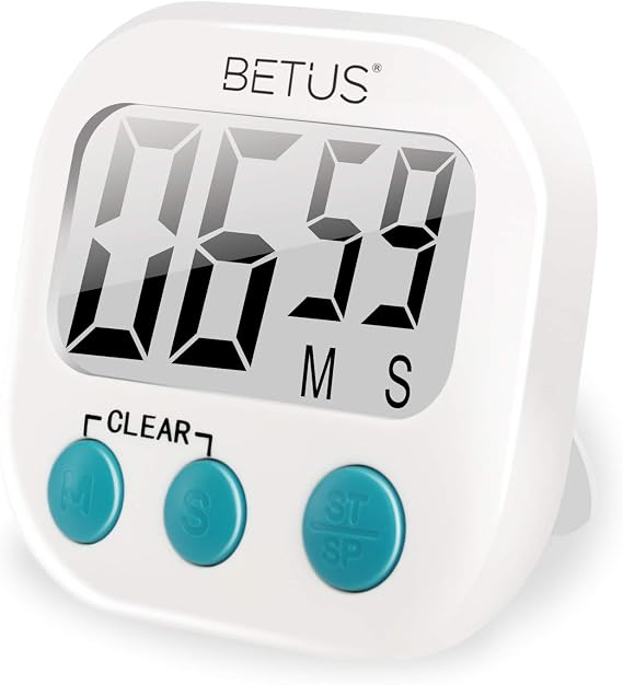 Betus Digital Kitchen Timer - Big Digits, Simple Operation and Loud Alarm - Magnetic Backing or Table Stand - Stopwatch Count Up and Down for Cooking Baking Sports Games Office