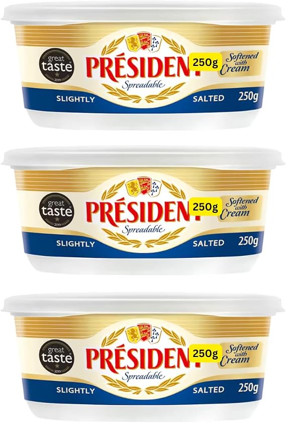 French Slightly Salted Spreadable Presidents 3x250g (3x250g)