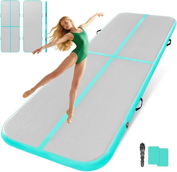 2M/2.5M/3M/4M Inflatable Gymnastics Tumbling Mat 10cm Thickness Air Floor Mat Tumble Track for Home Use/Training/Yoga/Water Fun/Pilates