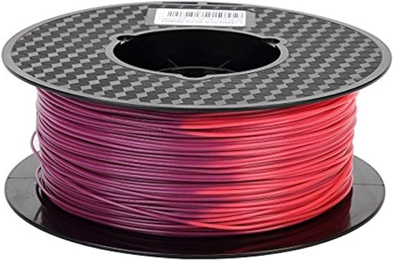 Color Change PLA Filament 1.75 mm Purple to Red 3D Printing Filament Color Changing with Temperature 1KG Spool 2.2 lbs Color Changing PLA Materials CC3D 3D Pen Filament