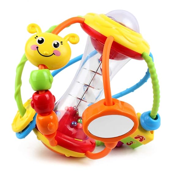 Yiosion Baby Toys 0-6-12 Months, Baby Rattle Toys Activity Ball Infant Toys 6 Month Old Baby Toys 3-6 Months, Shaker Grab Spin Travel Toys Easter Christmas Basket Stuffers Gifts