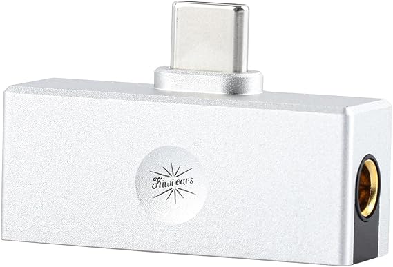 Linsoul Kiwi Ears Allegro Mini Portable IEM DAC, In Ear Monitor Amplifier, USB C to 3.5/4.4mm Output, with Custom Chip, High Resolution 32bit/384kHz, HiFi Earbuds Amp for Phone/PC (Silver)