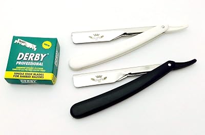 2 Pcs Navaja Barber Straight Maquinillas de afeitar, 100 Blades