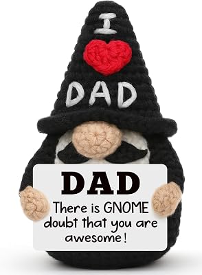Gifts for Dad from Daughter Son, Handmade Crochet Gnome Decor, Funny Fathers Day Birthday for Daddy New Dads Father, Best Dad Ever Sentimental I Love You Gifts for Dads