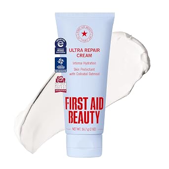 First Aid Beauty Ultra Repair Cream, Intense Hydration Face &amp; Body Moisturizer with Colloidal Oatmeal, Helps Relieve Eczema, Dry Skin Barrier Repair, Fragrance Free