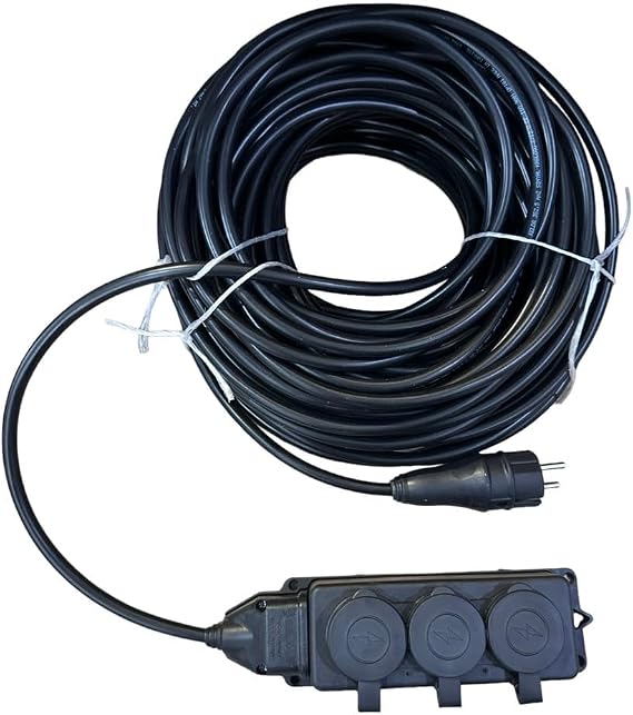 3 Lü Kauçuk Seyyar Uzatma Kablosu 20 metre 3x2.5 mm