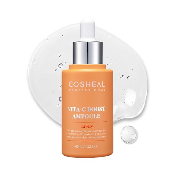 Vita-C Boost Ampoule 1.52 fl oz, Brightening & Radiance-Enhancing Antioxidant Serum with High-Potency Vitamin C Complex, Revitalizes Dull Skin & Improves Skin Tone, Korean Skincare