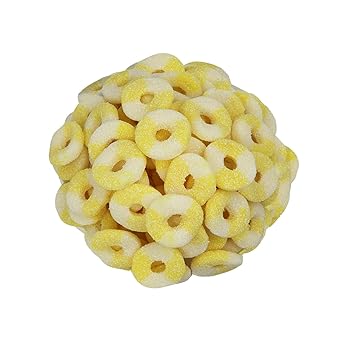 Smarty Stop Mini Sour Gummy Rings Candy GummiRoos 1 Pound Pack of 1, Pineapple