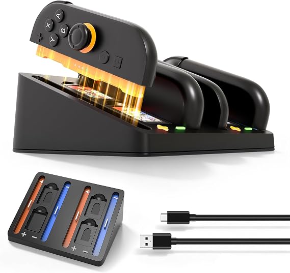 Switch 2 Controller Charger Docking Station for 2025 Nintendo Switch2, Charging Dock for S Witch 2 Controllers with Magnetic Base, NS Switch 2 Accessories Kit,Compact Nintendo Switch 2 Controller