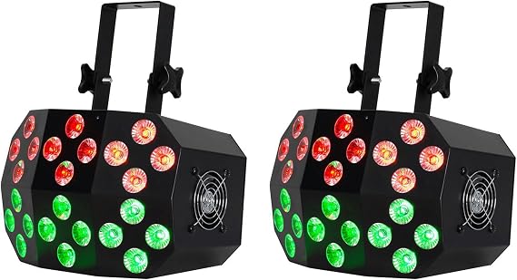 Audiosavings Bundle (2) Eliminator Lighting Mega Wash 24 240W Hex LED RGBWA+UV Wash Lights, 6-Zone Color Control, DMX & Sound Active Modes, Wireless Remote, 25 Beam Angle, Includes Mounting Brackets