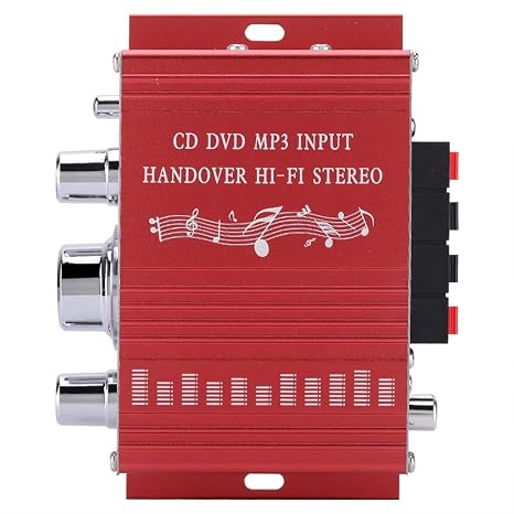 Car Amplifier Digital Standard Stereo Jack Auto Amplifier for Cars and Motorcycles for Motorcycles(red)