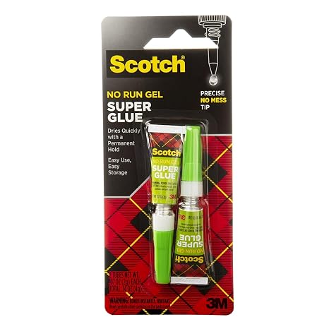 Scotch Super Glue Gel, .07 oz, 2-Pack, Dries Quickly with a Permanent Hold (AD112) | Dries Quickly with a Permanent Hold, AD112