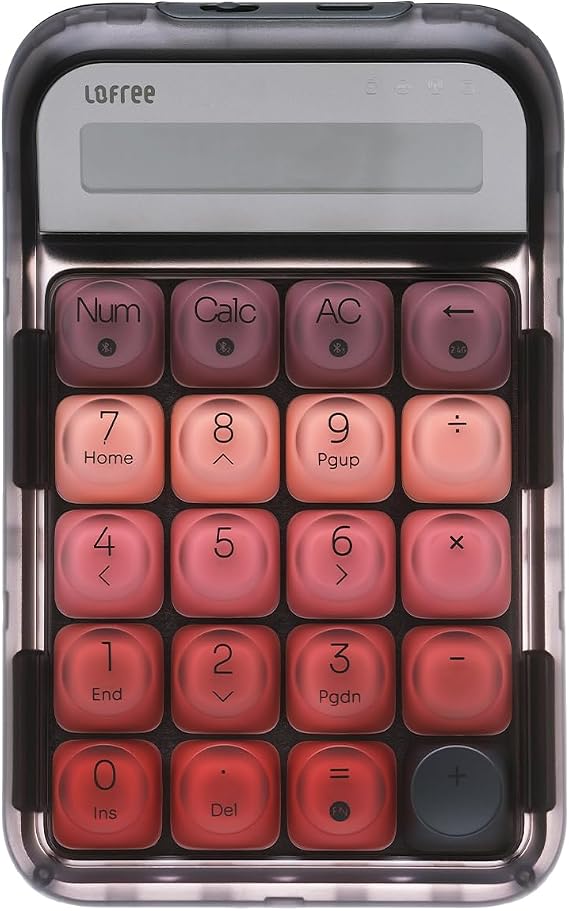 LOFREE Lipstick-Style Tri-Mode Wireless Mechanical Numpad with 4-Level Adjustable Backlight, Hot-Swappable, Rechargeable Wireless Numpad with Bluetooth /2.4G Wireless/USB-C Wired Connection