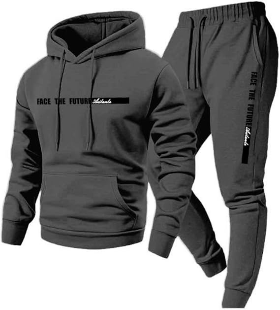 Track Suits for Men Set Workout Long Sleeve Hoodies and Sweatpants Jogging Suits Baggy Y2k Activewear Sports