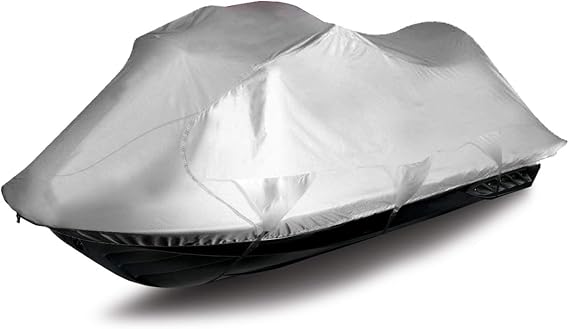 EliteShield PWC Watercraft Jet Ski Storage Cover Silver Color Fits Stand-UP to 3 Seater Sea Doo Yamaha Wave Runner Kawasaki