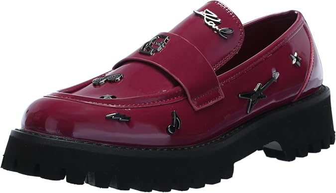 Karl Lagerfeld Women's Gaston Lug Sole Loafer with Pin Detail