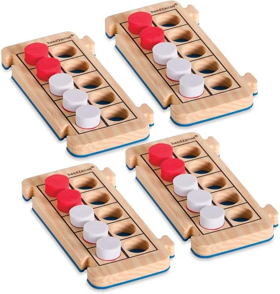 Learning Resources 4-Pack Rekenrod Foam Ten-Frames, Red