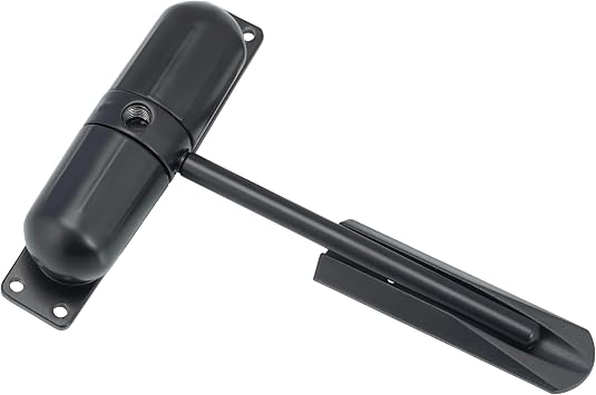 Burg Wachter Spring Loaded Adjustable Auto Closing Door Closer - Home & Commercial   Black