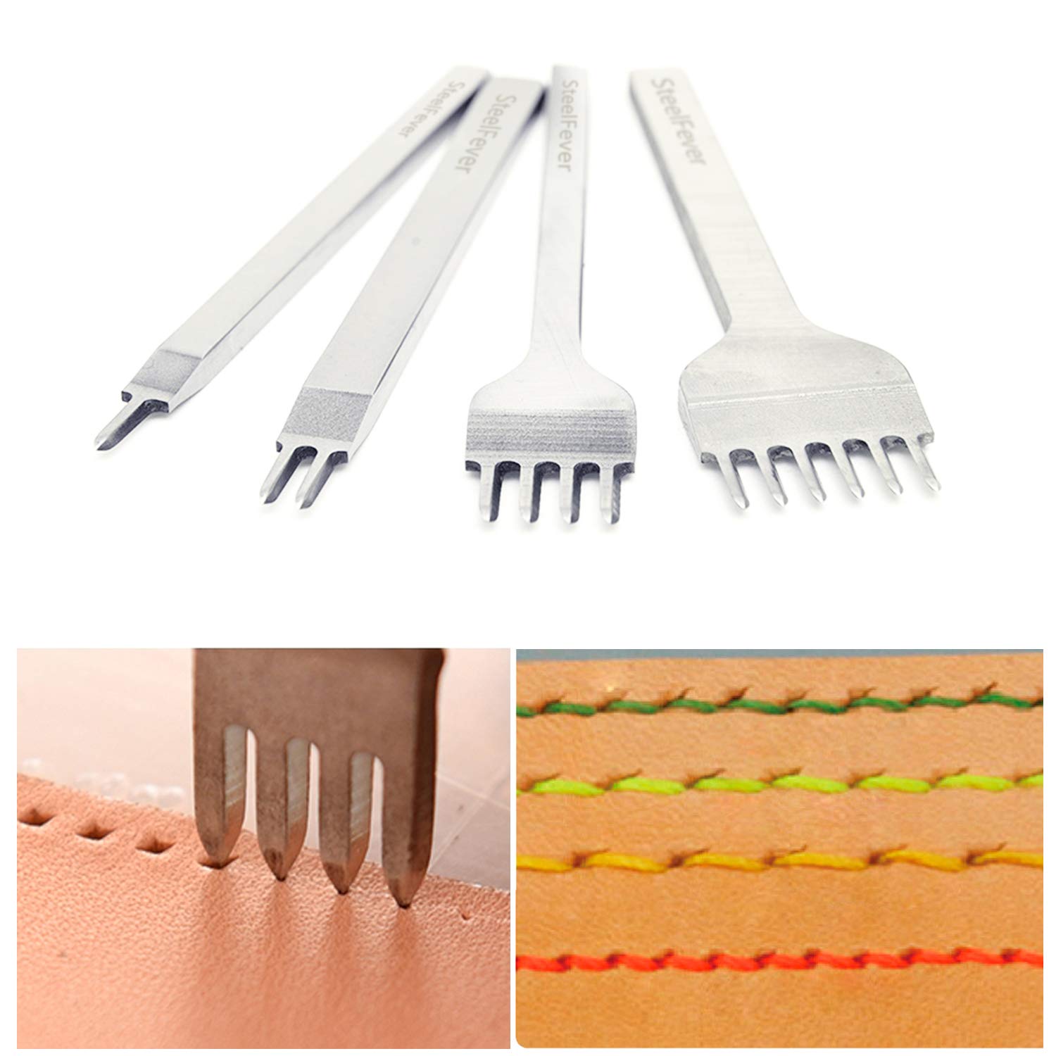 Leather Craft Tool 1246 Prong Lacing Stitching Punch Hole 4mm