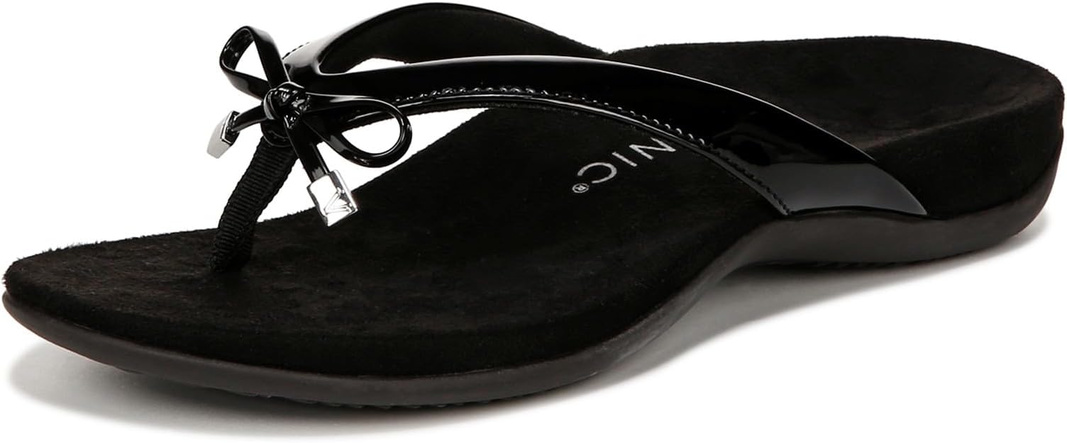 Vionic Women's Tide Rhinestone Toe Post Sandals - Ladies Flip Flop Orthopedic Arch Support