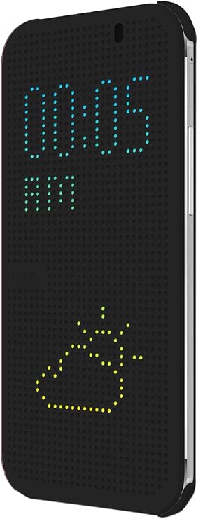 HTC Dot View Case for HTC One (M8) - Retail Packaging - Warm Black/Dark Gray