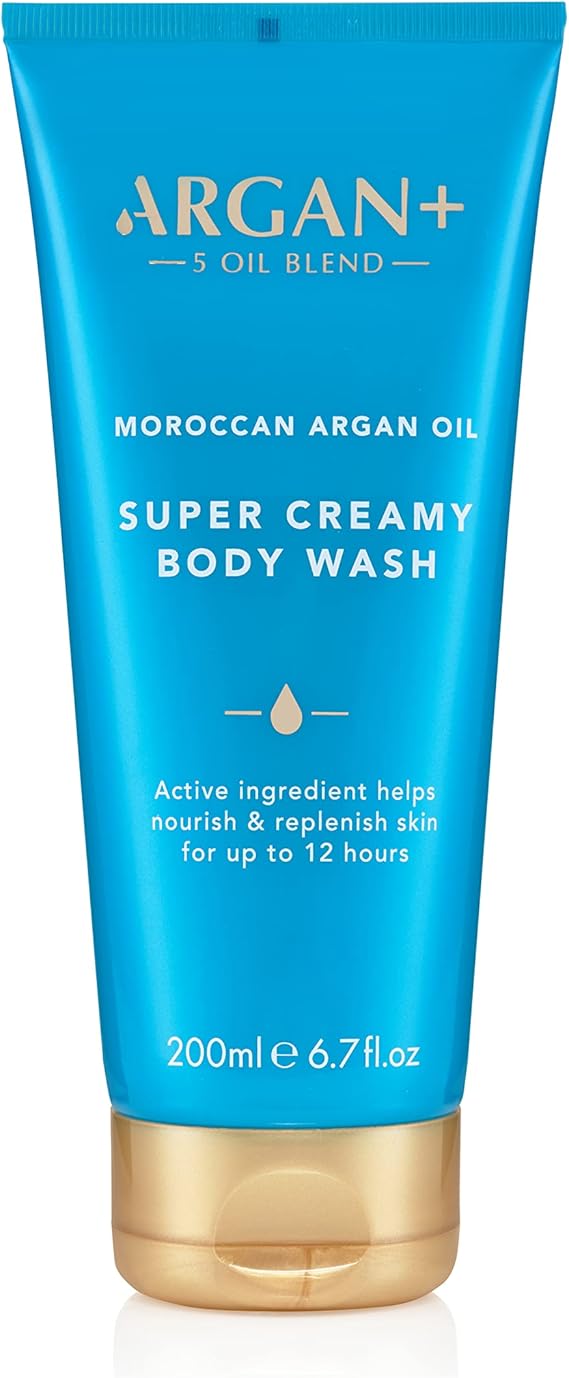 Argan+ Super Creamy Body Wash, Moroccan Argan Oil Vegan Shower Gel, 200ml