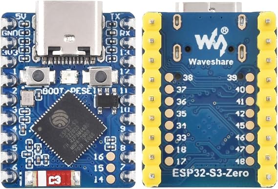 ESP32-S3 Mini Development Board with Pre-soldered Header, Based on ESP32-S3FH4R2 Dual-Core Processor, 240MHz Running Frequency, Support 2.4GHz Wi-Fi (802.11 b/g/n) & Bluetooth 5