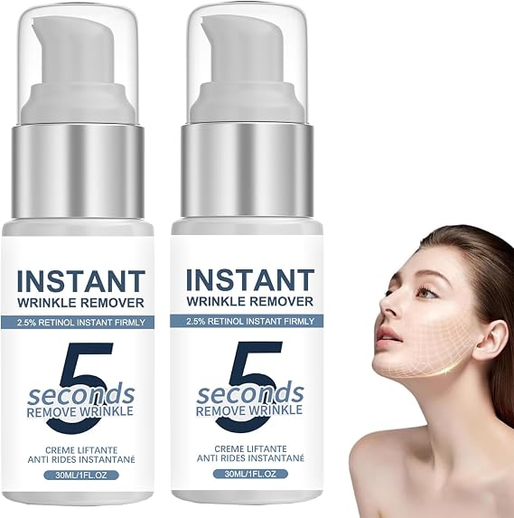 5 Second Instant Anti Wrinkle Lifting Cream, 5 Secomds Remove Wrinkle, Skin Tightening Cream for Face, Instant Face Lift Tightening Creams, Wrinkle Filler for Fine Lines & Sagging Skin (2PCS)
