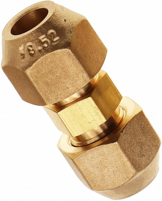 Meter Star Air Conditioning Copper Pipe Extension - 3/8" Flare Nut, Joint Double Connector, Intermediate Connection Head, Free Welding, Fits 3/8 inch Diameter Tubes