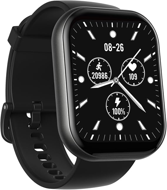 BENIO Smart Watch (Answer/Make Call), Voice Calls, 2.02" Fitness Tracker with 24/7 Heart Rate, SpO2, Sleep Tracker, 100 Sports Modes Activity Trackers, IP67 Waterproof Step Calorie Counter (Black)